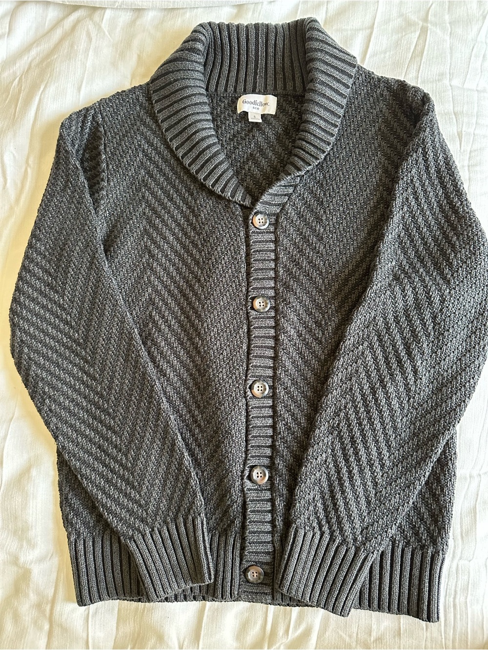 Goodfellow & Co Shawl Collar Gray Button-Up Sweater
